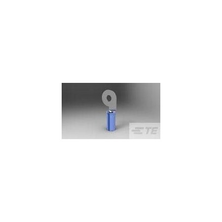 Te Connectivity Ring Terminal, #6 Stud Size, 16 AWG, 300 V, Nylon Insulated, Blue 52283-2